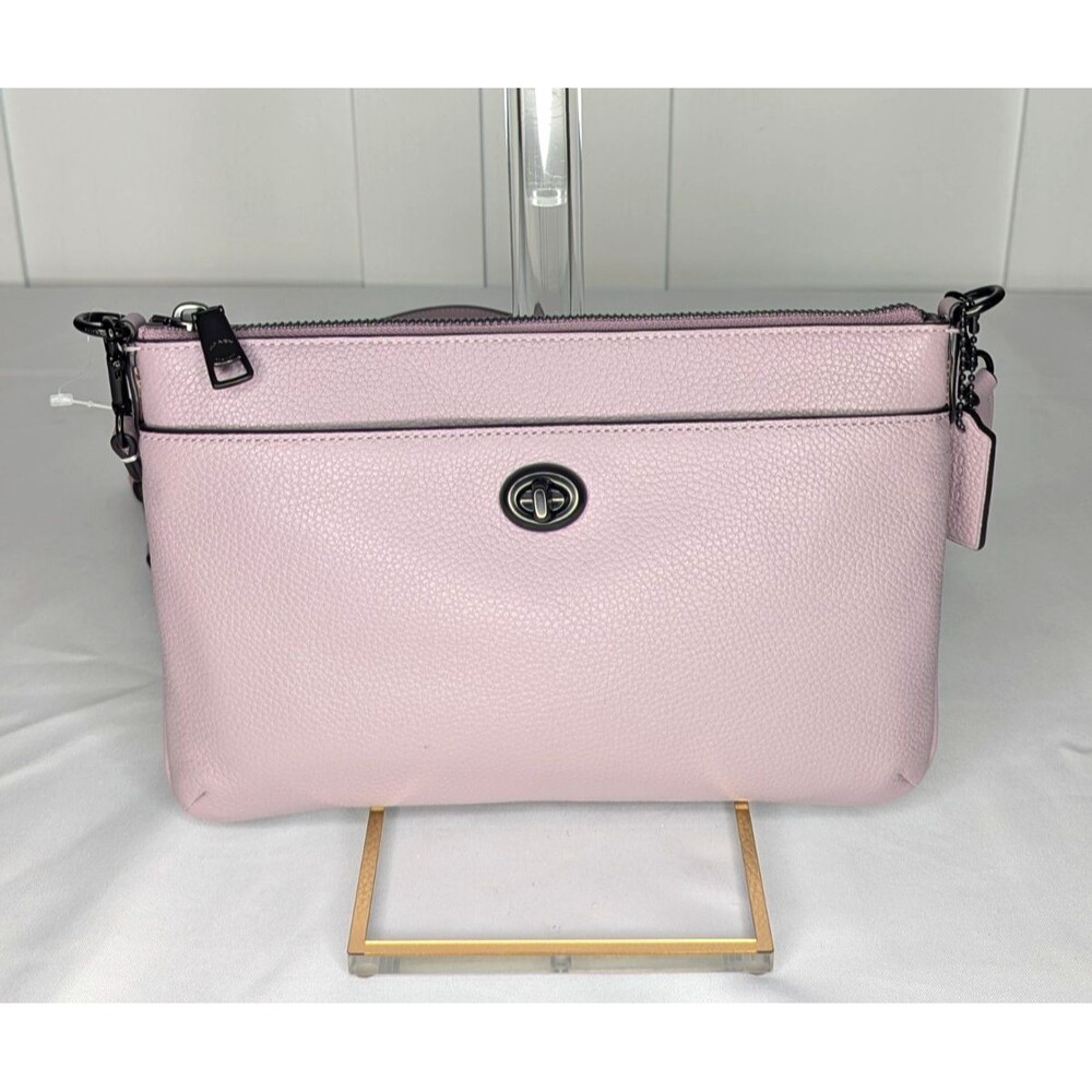 Coach Pebbled Leather Polly Crossbody - Ice Purple/Gunmetal, Dust Bag, NWT